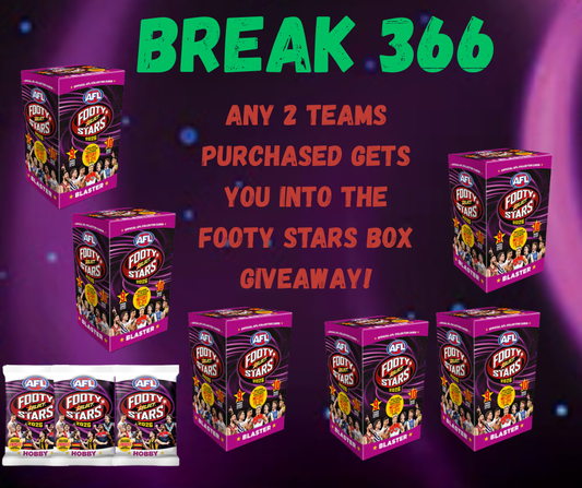 Break 366 Footy Stars Blasters and Hobby packs mixer 6 Footy Stars Blasters and 3 Footy stars Hobby packs - Pick Your Team