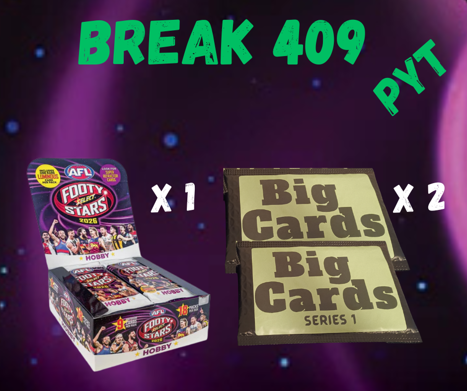 Break 409 Footy Stars Hobby PLUS 2 BIG CARDS Re-Packs. - Pick Your Team