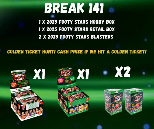 Break 141 - 1 x 2025 Footy stars Hobby, 1 x 2025 footy stars retail , 2 x 2025 footy stars blasters- Pick Your team