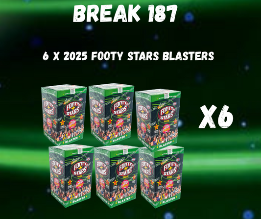Break 187 - 2025 Footy stars Blaster x 6  Pick Your Team