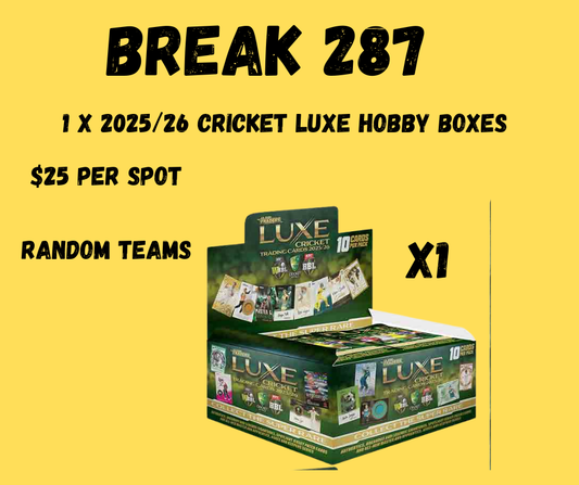 Break 287 - 1 x 2025 Crick3et Luxe Box Random teams